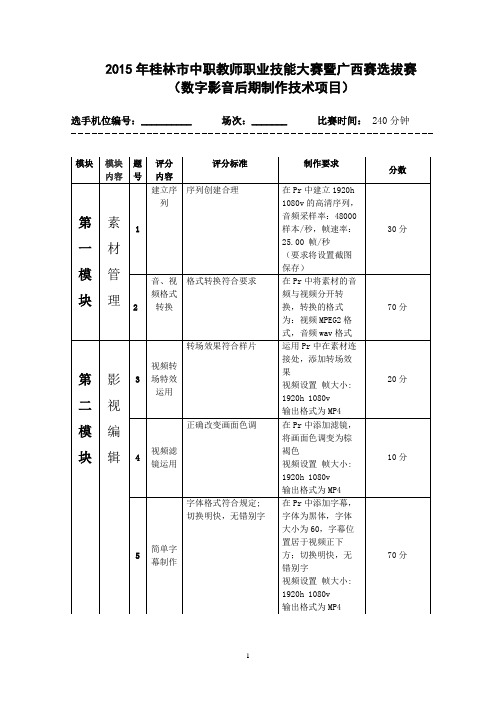 数字影音后期制作考题