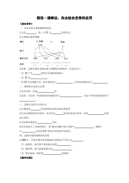 教学设计2：1.2.2 假说—演绎法、自由组合定律的应用