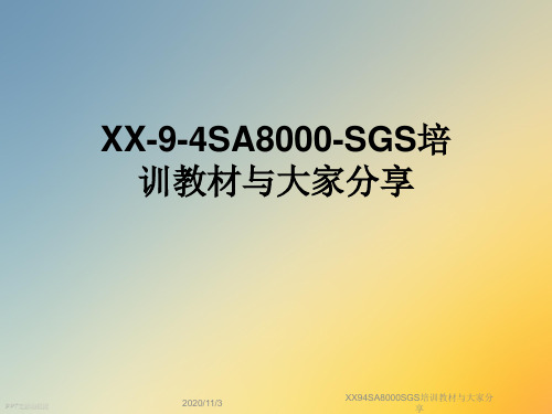 XX94SA8000SGS培训教材与大家分享