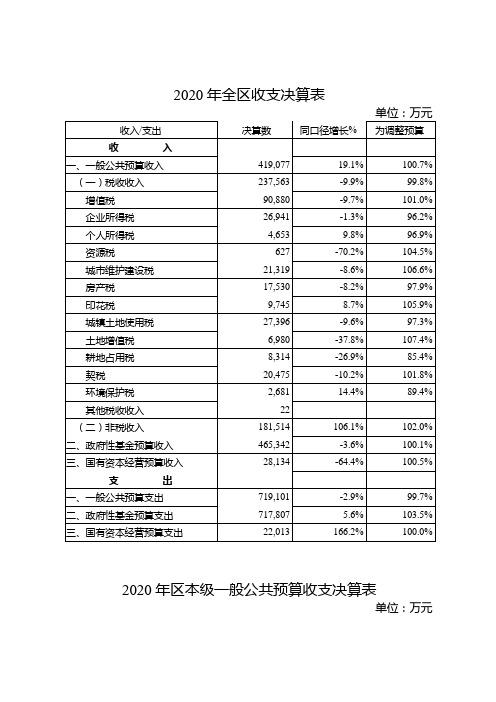 2020年全区收支决算表