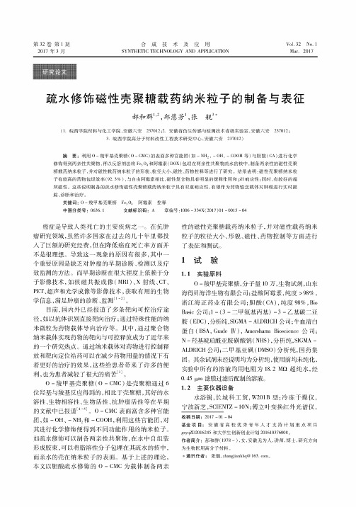 疏水修饰磁性壳聚糖载药纳米粒子的制备与表征