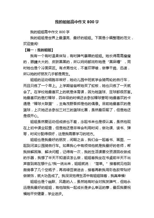 我的姐姐高中作文800字