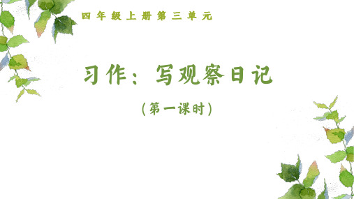 习作：写观察日记+第一课时(课件)-统编版语文四年级上册