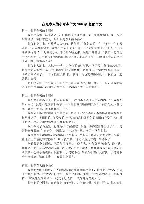 我是春天的小雨点作文300字_想象作文