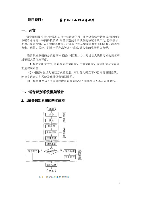 基于matlab的语音识别技术