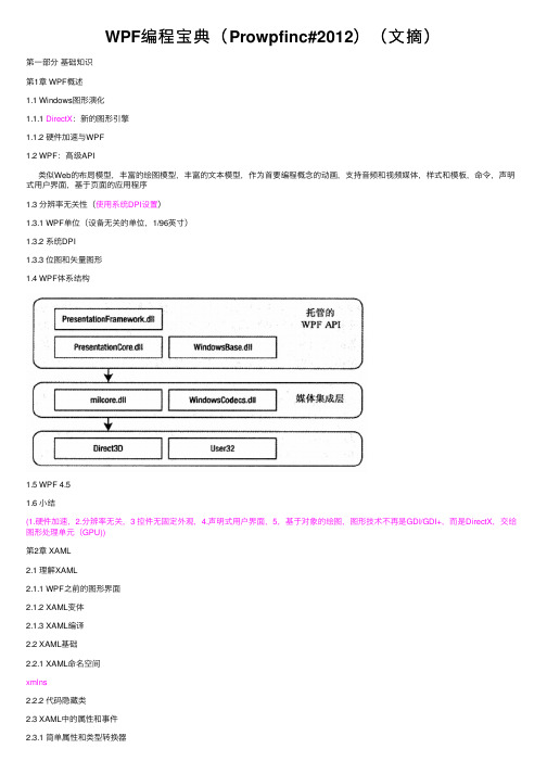 WPF编程宝典（Prowpfinc#2012）（文摘）