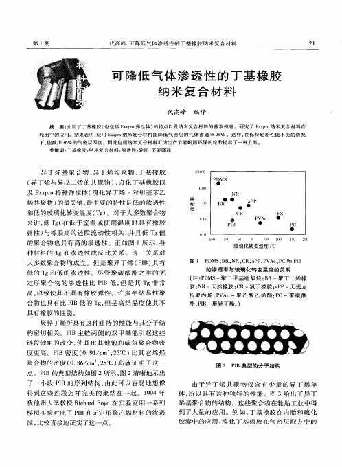 可降低气体渗透性的丁基橡胶纳米复合材料