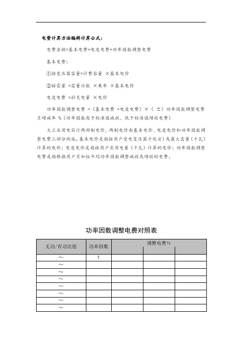 电费计算方法