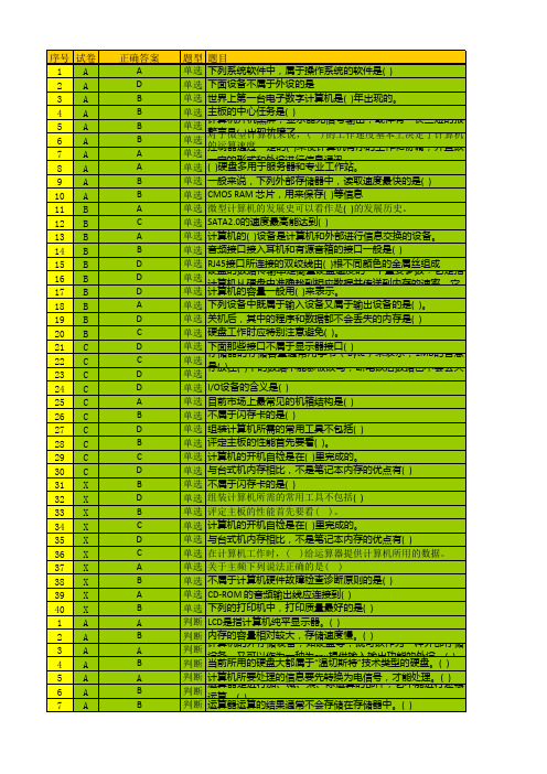 计算机组装及维护期末考试题目