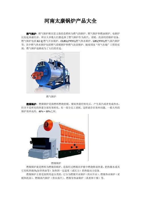 燃气锅炉等锅炉大全