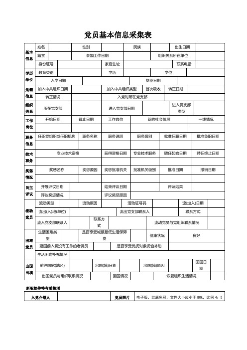 党员基本信息采集表