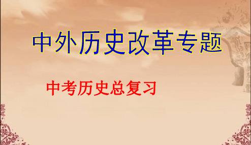 2018年人教版初中中考历史知识点总复习课件11_中外历史改革专题PPT课件