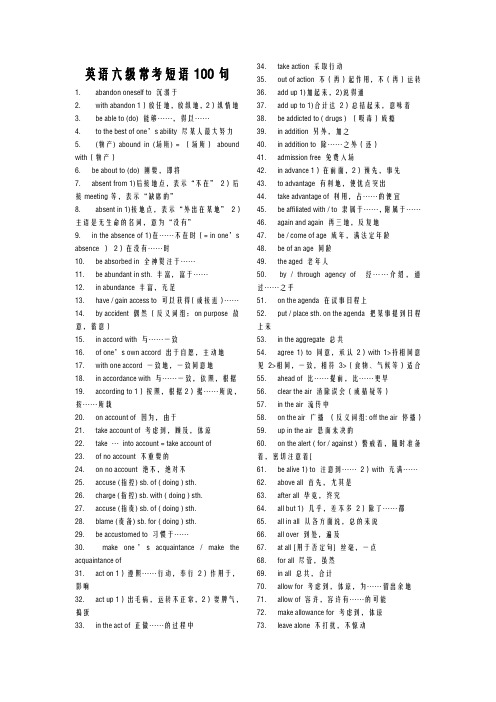 英语六级高频词汇_常考短语_作文万能句型