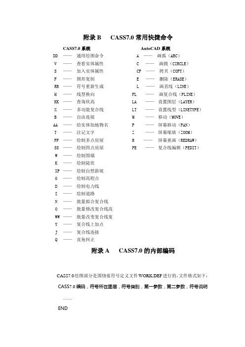 cass7.0常用命令