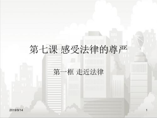 人教部编版七年级初一思品上册 第七课第一课时走近法律学案课件