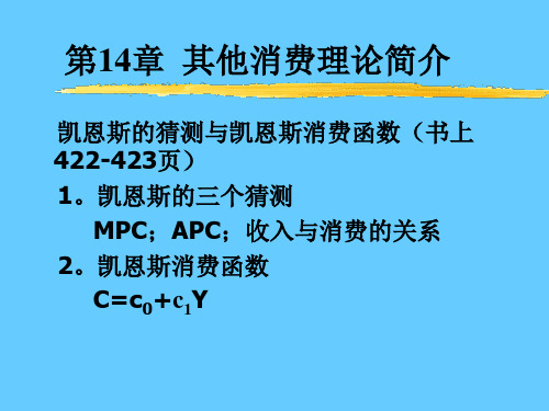 第14章 其他消费理论简介 曼昆宏观经济学