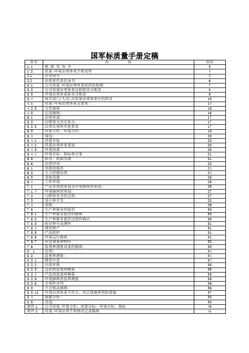 国军标质量手册定稿