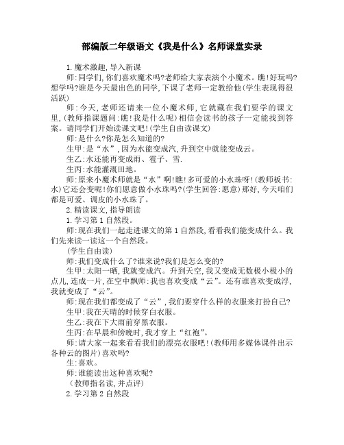 部编版二年级语文《我是什么》名师课堂实录
