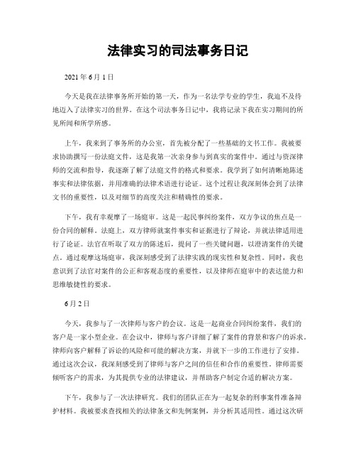 法律实习的司法事务日记