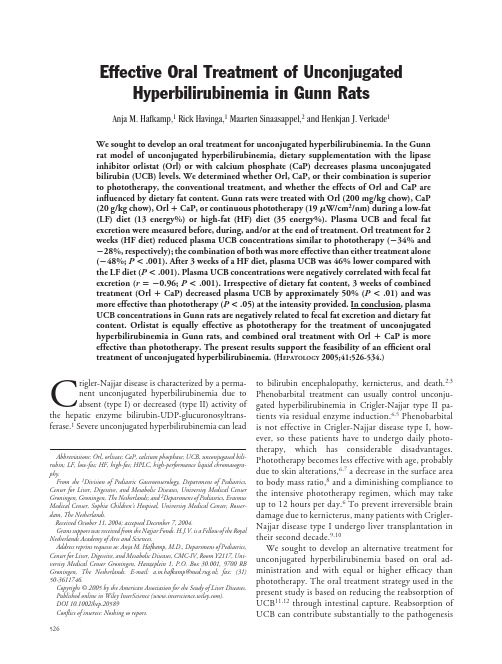 Effective oral treatment of unconjugated hyperbilirubinemia in Gunn rats