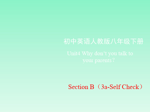 人教版八年级英语下册Unit4_SectionB(3a-Self_Check) 精品课件