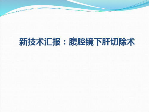 肝胆外科新技术项目汇报