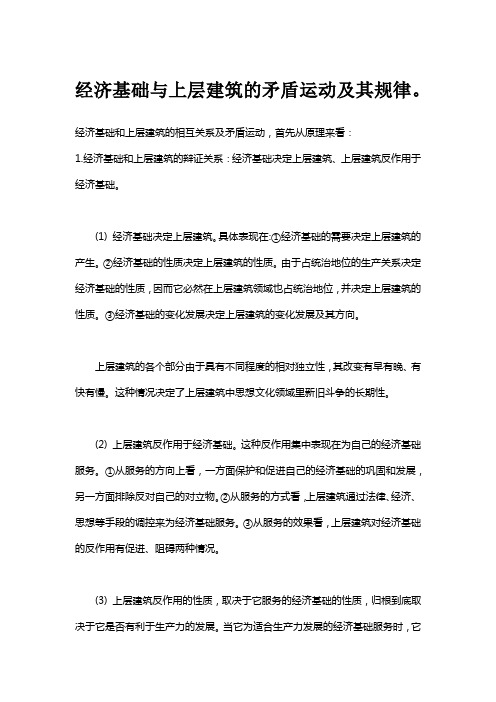 经济基础与上层建筑的矛盾运动及其规律。