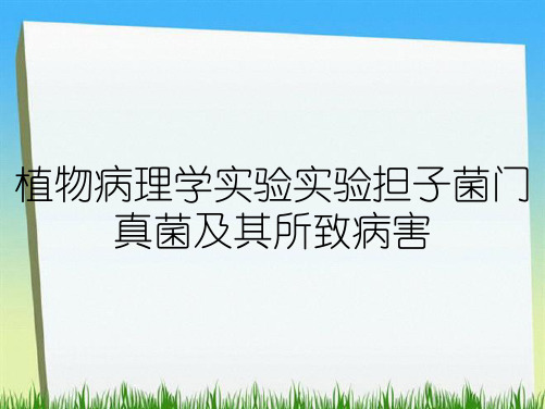 植物病理学实验实验担子菌门真菌及其所致病害