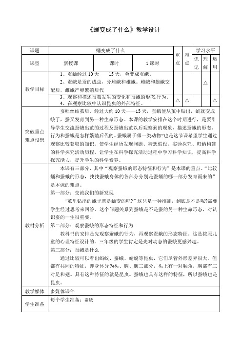 教科版小学科学三年级下册《二 动物的生命周期 蛹变成了什么》优质课教学设计_34