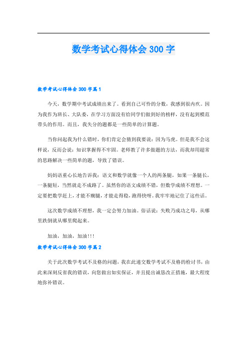 数学考试心得体会300字.doc