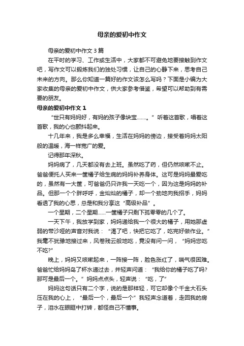 母亲的爱初中作文