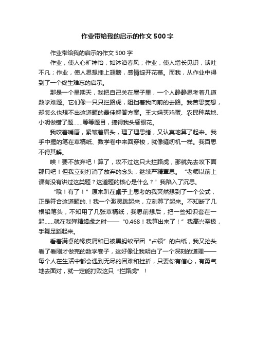 作业带给我的启示的作文500字