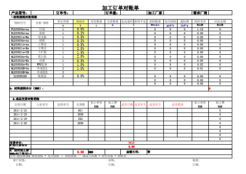 物料对账单