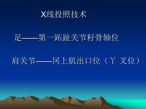 第一跖骨籽骨与冈上肌出口位的投照方法