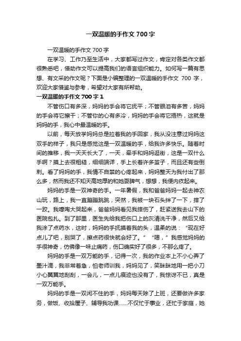 一双温暖的手作文700字