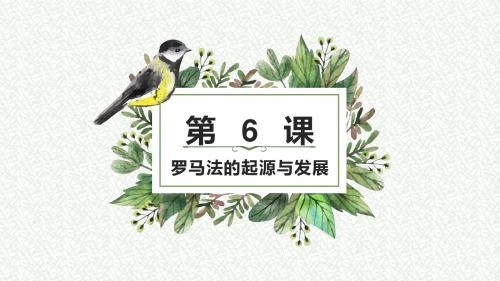 6. 罗马法的起源与发展