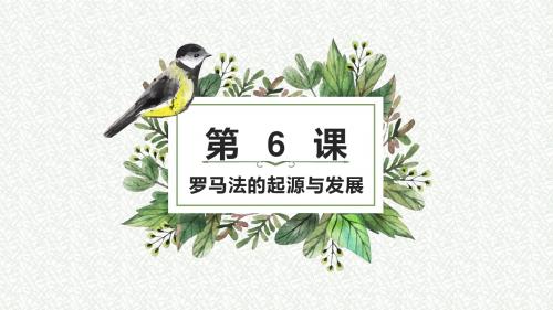 6.  罗马法的起源与发展