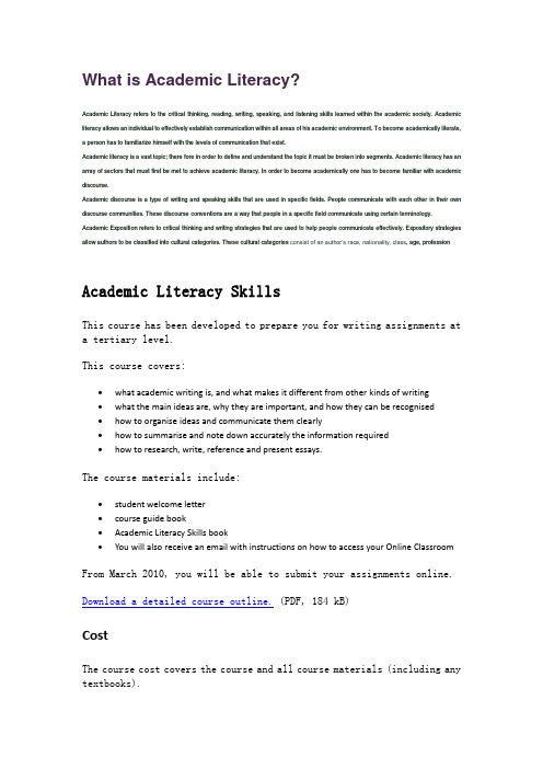 What is Academic Literacy