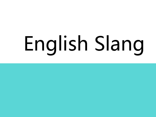 English Slangs( 英语俚语)