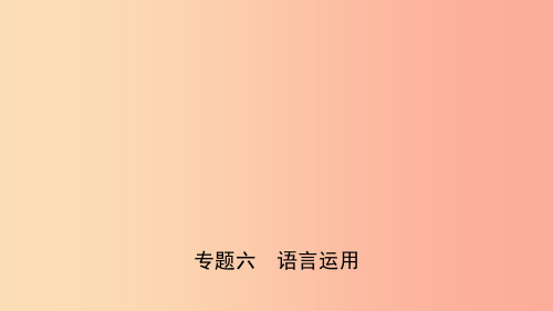 山东省临沂市2019年中考语文 专题复习六 语言运用课件PPT