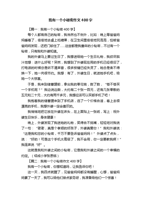 我有一个小秘密作文400字