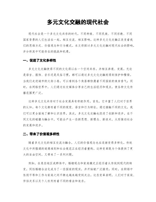 多元文化交融的现代社会