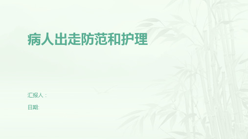 病人出走防范和护理