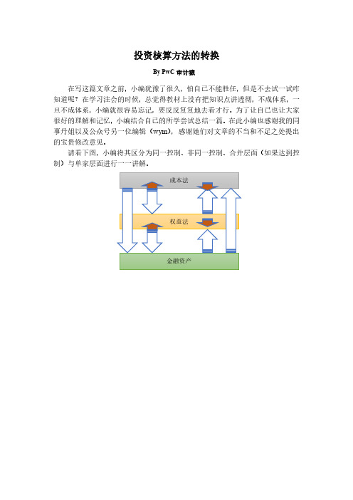 长投核算方法转换-自己总结