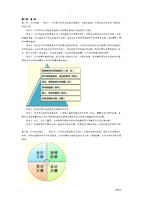 会计从业资格考试《会计基础》考点总结