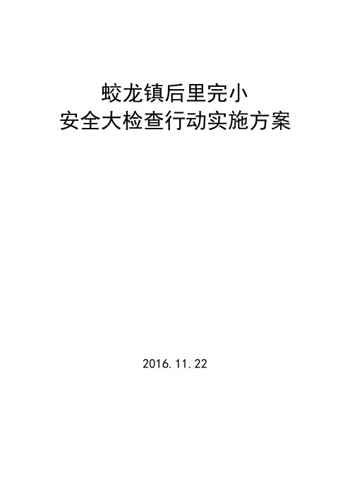 蛟龙后里完小学安全大检查行动实施方案