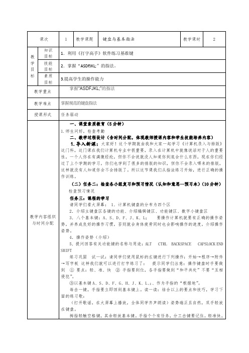 计算机录入部分教案