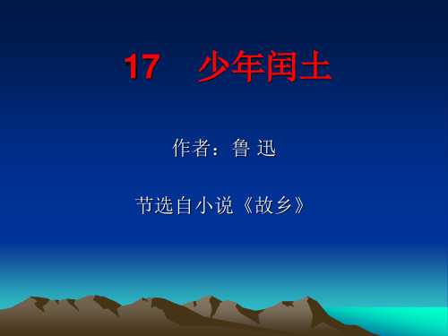 17少年闰土