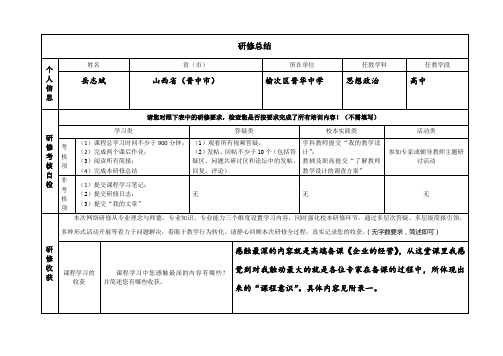 2014山西高中学科岳志斌研修总结