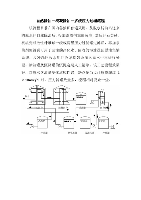 自然除油-混凝除油-多级压力过滤流程